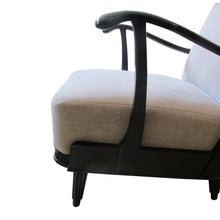 Load image into Gallery viewer, A pair of 1940's Swedish armchairs with ebonised frame