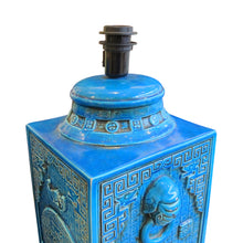 Load image into Gallery viewer, Pair of blue ceramic table lamps