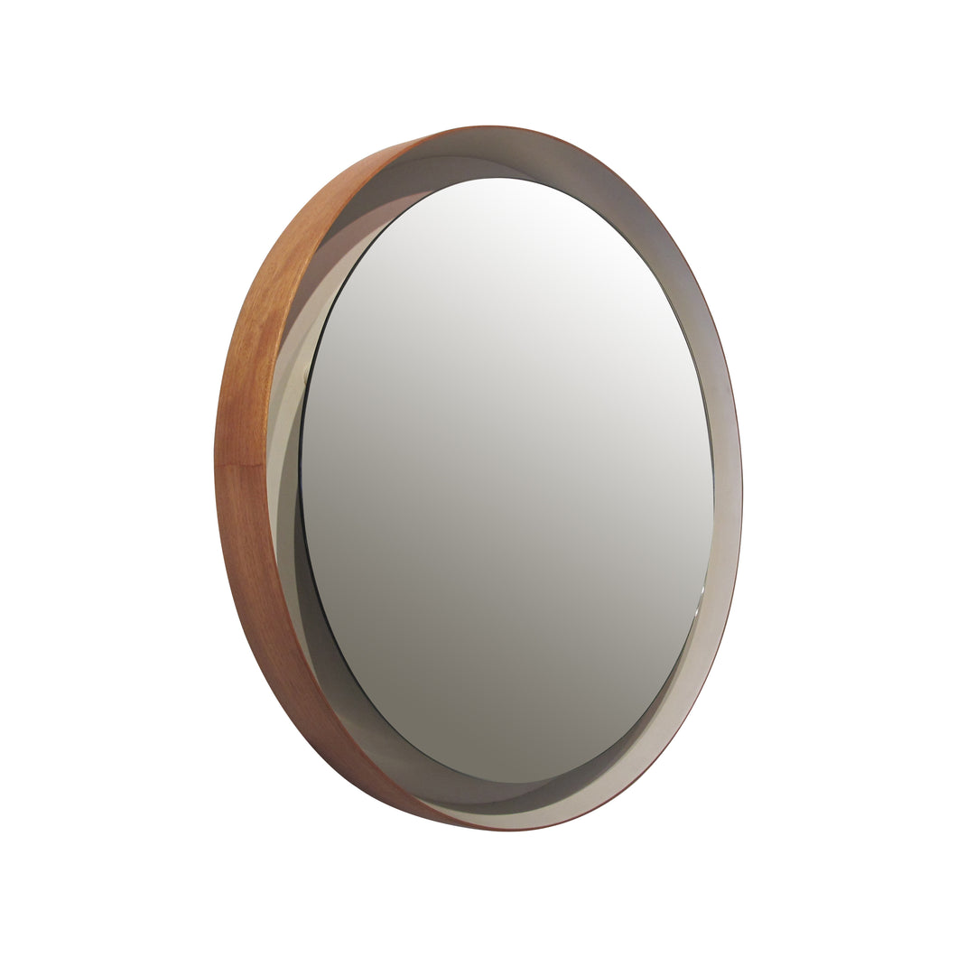 Round backlit mordernist mirror, 1960's