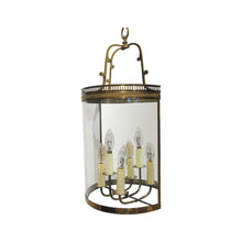 Load image into Gallery viewer, 1950's Pair of brass and curved glass lanterns, French