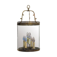 Load image into Gallery viewer, 1950's Pair of brass and curved glass lanterns, French