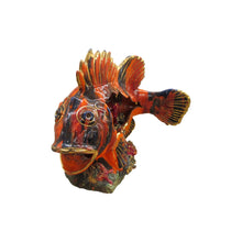 Load image into Gallery viewer, A large glazed ceramic fish sculpture table lamp from Vallauris, French 1950's