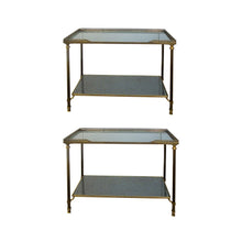 Load image into Gallery viewer, Pair of brass side table attributed to Maison Bagues, mid century French