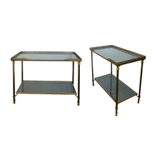 Load image into Gallery viewer, Pair of brass side table attributed to Maison Bagues, mid century French