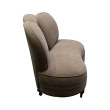 Load image into Gallery viewer, 1940s English two-seater love seat with round back, newly upholstered