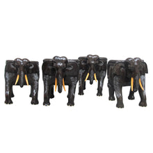 Load image into Gallery viewer, Mid-century pair of Balinese hand carved hardwood elephant chairs