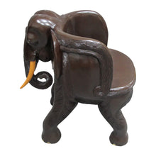 Load image into Gallery viewer, Mid-century pair of Balinese hand carved hardwood elephant chairs