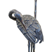 Load image into Gallery viewer, 1960s Spanish silver-plated pair of bronze heron table lamps by Valenti