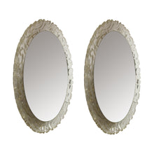 Load image into Gallery viewer, 1960s German Balschbach pair of illuminated oval backlit Lucite wall mirror