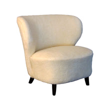 Load image into Gallery viewer, 1940s Finnish pair of wingback lounge chairs, in lamb skin fabric