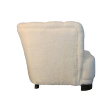 Load image into Gallery viewer, Swedish, 1930s art deco single club armchair newly upholstered in lambskin fabric