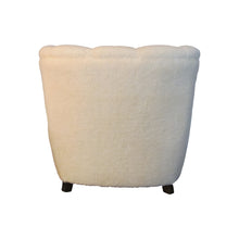 Load image into Gallery viewer, Swedish, 1930s art deco single club armchair newly upholstered in lambskin fabric