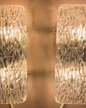 Load image into Gallery viewer, Pair of Small 1960s Kalmar Waved Glass Wall Lights