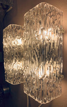 Load image into Gallery viewer, Pair of Small 1960s Kalmar Waved Glass Wall Lights