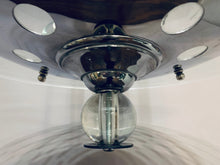 Load image into Gallery viewer, 1950s Art Deco Chrome & Glass Saturn Ring Chandelier