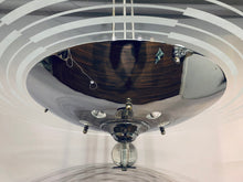 Load image into Gallery viewer, 1950s Art Deco Chrome & Glass Saturn Ring Chandelier