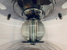 Load image into Gallery viewer, 1950s Art Deco Chrome & Glass Saturn Ring Chandelier