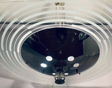 Load image into Gallery viewer, 1950s Art Deco Chrome & Glass Saturn Ring Chandelier