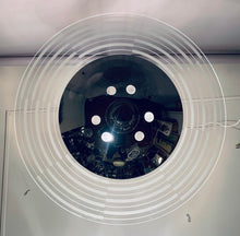 Load image into Gallery viewer, 1950s Art Deco Chrome & Glass Saturn Ring Chandelier