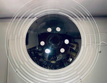 Load image into Gallery viewer, 1950s Art Deco Chrome & Glass Saturn Ring Chandelier