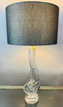Load image into Gallery viewer, 1950s Val St Lambert Clear Glass 'Swan' Table Lamp