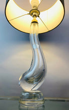Load image into Gallery viewer, 1950s Val St Lambert Clear Glass 'Swan' Table Lamp