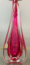 Load image into Gallery viewer, 1950s Val St Lambert Pink & Clear Glass Table Lamp