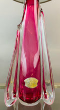 Load image into Gallery viewer, 1950s Val St Lambert Pink & Clear Glass Table Lamp