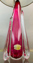 Load image into Gallery viewer, 1950s Val St Lambert Pink & Clear Glass Table Lamp