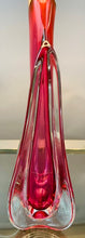 Load image into Gallery viewer, 1950s Val St Lambert Pink & Clear Glass Table Lamp