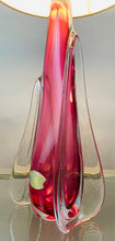 Load image into Gallery viewer, 1950s Val St Lambert Pink & Clear Glass Table Lamp