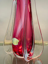 Load image into Gallery viewer, 1950s Val St Lambert Pink & Clear Glass Table Lamp