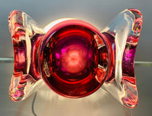 Load image into Gallery viewer, 1950s Val St Lambert Pink & Clear Glass Table Lamp