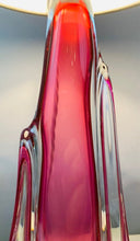 Load image into Gallery viewer, 1950s Val St Lambert Pink & Clear Glass Table Lamp