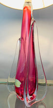 Load image into Gallery viewer, 1950s Val St Lambert Pink & Clear Glass Table Lamp