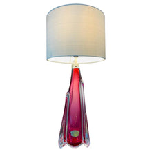 Load image into Gallery viewer, 1950s Val St Lambert Pink & Clear Glass Table Lamp