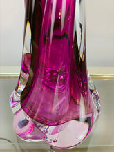 Load image into Gallery viewer, 1950s Val St Lambert Purple Twisted Glass Lamp Base