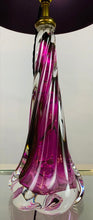 Load image into Gallery viewer, 1950s Val St Lambert Purple Twisted Glass Lamp Base