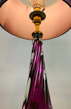 Load image into Gallery viewer, 1950s Val St Lambert Purple Twisted Glass Lamp Base