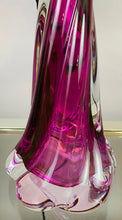Load image into Gallery viewer, 1950s Val St Lambert Purple Twisted Glass Lamp Base