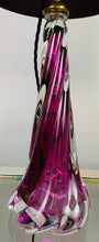 Load image into Gallery viewer, 1950s Val St Lambert Purple Twisted Glass Lamp Base