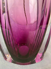 Load image into Gallery viewer, 1950s Val St Lambert Purple & Clear Glass Table Lamp