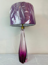 Load image into Gallery viewer, 1950s Val St Lambert Purple & Clear Glass Table Lamp