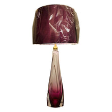 Load image into Gallery viewer, 1950s Val St Lambert Purple & Clear Glass Table Lamp