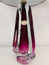 Load image into Gallery viewer, 1950s Val St Lambert Purple Glass Table Lamp