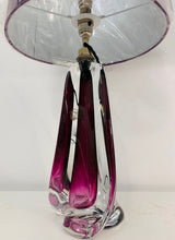 Load image into Gallery viewer, 1950s Val St Lambert Purple Glass Table Lamp