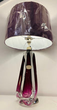 Load image into Gallery viewer, 1950s Val St Lambert Purple Glass Table Lamp