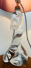 Load image into Gallery viewer, 1950s Val St Lambert Swirled Clear Glass Lamp Base