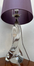 Load image into Gallery viewer, 1950s Val St Lambert Swirled Clear Glass Lamp Base