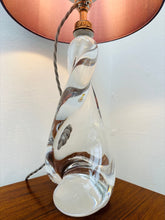 Load image into Gallery viewer, 1950s Val St Lambert Swirled Clear Glass Lamp Base